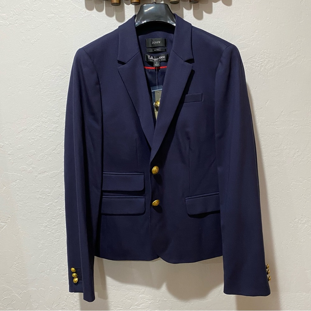 J.CREW NWT Dalton Blazer in Italian Stretch Wool Size 12 Navy